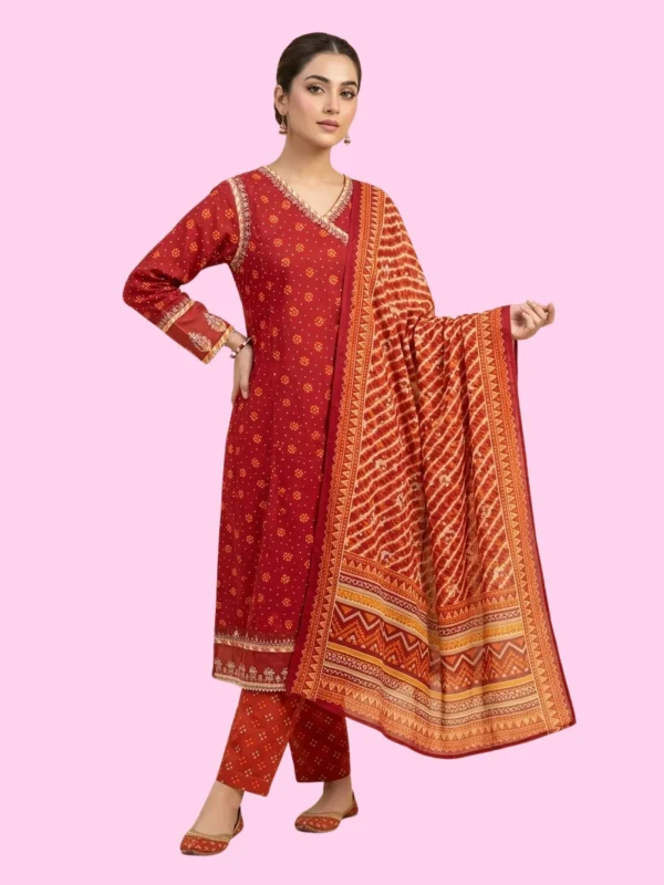 3pc Embroidered Stitched - Style 2