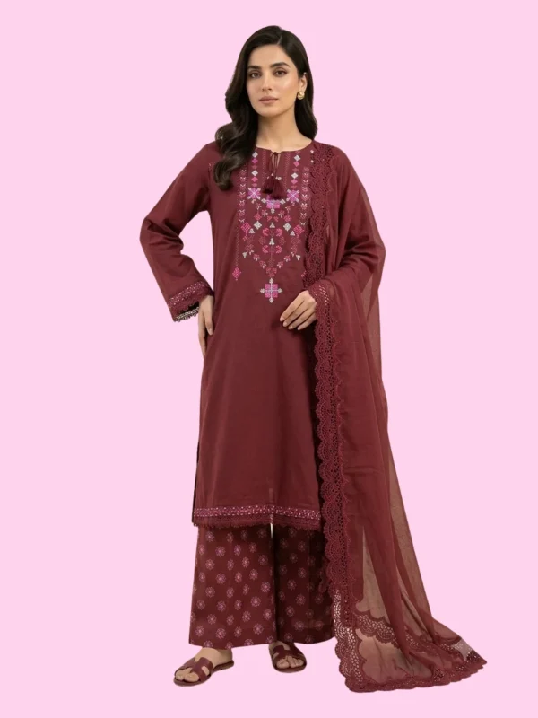 3pc Embroidered Stitched - Style 3