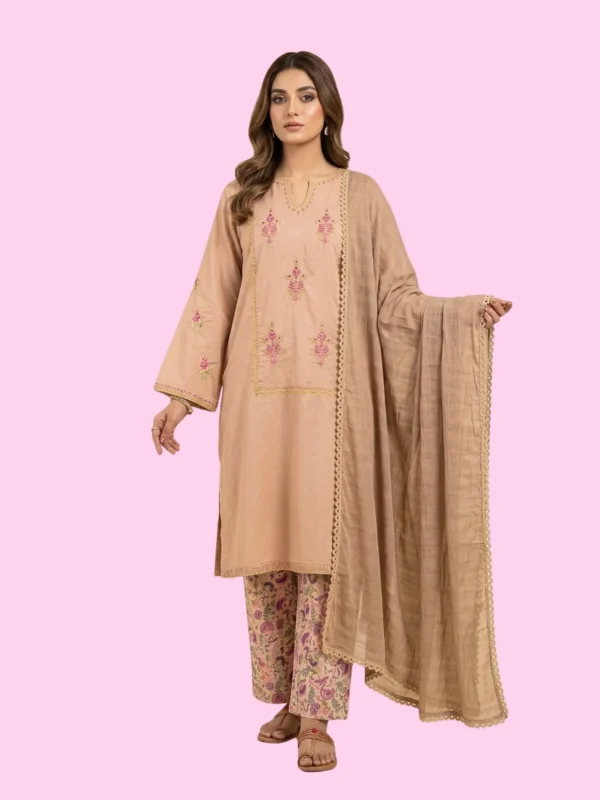3pc Embroidered Stitched - Style 4