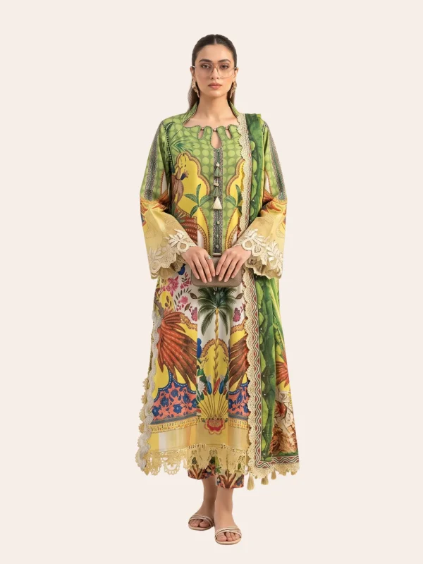 3pc Printed Unstitched - Style 1