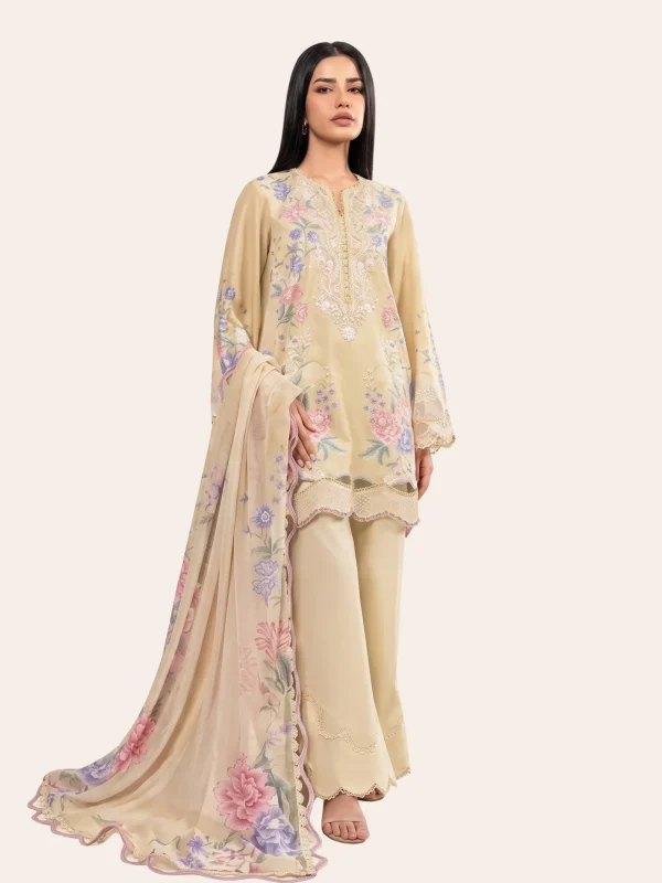 3pc Printed Unstitched - Style 2
