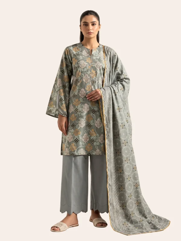 3pc Printed Unstitched - Style 3
