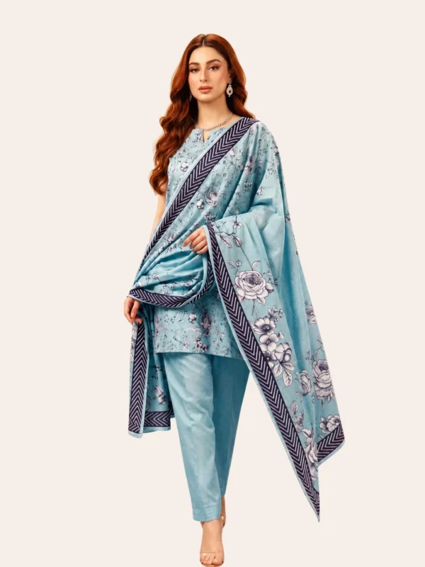 3pc Printed Unstitched - Style 4
