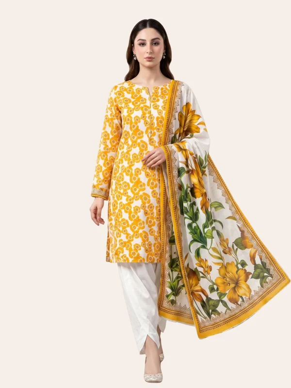 3pc Printed Unstitched - Style 5